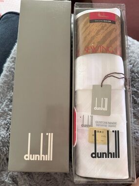 Dunhill White custom made imported fabric NWT